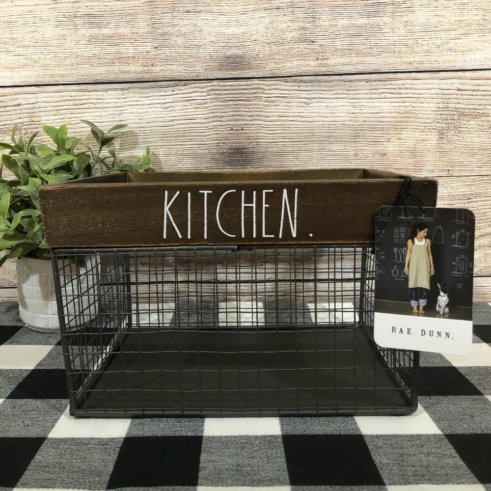 New Rae Dunn KITCHEN Basket storage organizer farmhouse decor